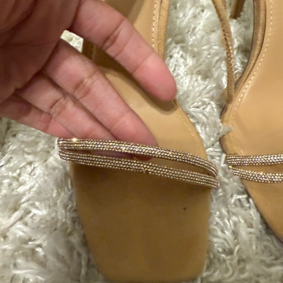 Express Gold Rhinestone Sandals - Picture 7 of 16